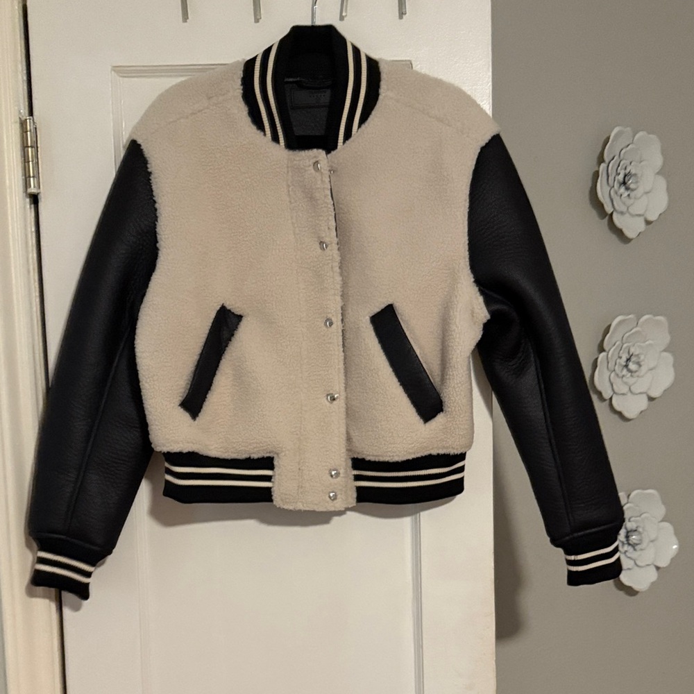 Blank NYC Black and Cream Bomber Jacket